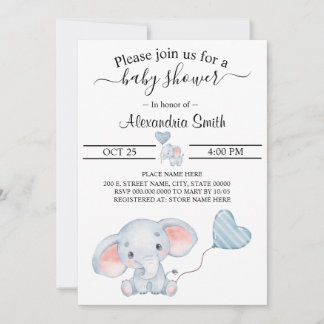 Baby Elephant Baby Dusche Einladung