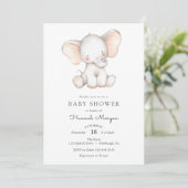 Baby Elephant Baby Dusche Einladung (Stehend Vorderseite)
