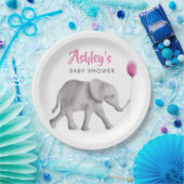 Baby Elephant Baby Dusche, Elephant & Pink Balloon Pappteller (Party)