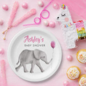 Baby Elephant Baby Dusche, Elephant & Pink Balloon Pappteller (Party)