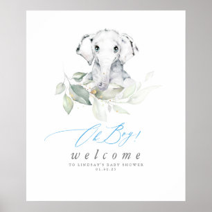 Baby Elephant Baby Dusche Oh Junge Willkommen Poster