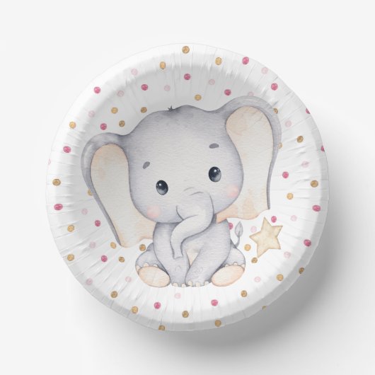 Baby Elephant Baby Dusche Pappteller (Vorderseite)