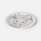 Baby Elephant Baby Dusche Pappteller (Schrägansicht)