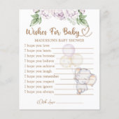 Baby Elephant Baby Dusche Wünsche für Babykarte (Vorderseite)