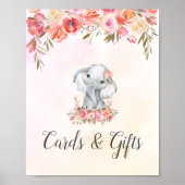 Baby Elephant Baby Duschkarten Geschenke Poster (Vorne)