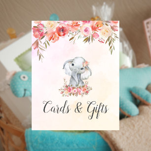 Baby Elephant Baby Duschkarten Geschenke Poster