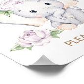 Baby Elephant Baby Shower bevorzugt Schild (Ecke)