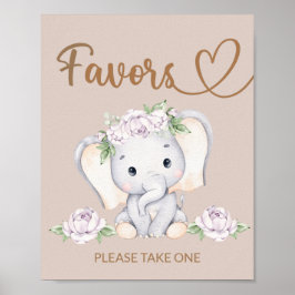 Baby Elephant Baby Shower bevorzugt Schild