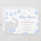 Baby Elephant Baby Shower Boy Einladungen (Vorderseite)