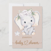 Baby Elephant Baby Shower Einladung (Rückseite)