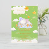 BABY ELEPHANT BABY SHOWER EINLADUNG (Stehend Vorderseite)