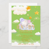 BABY ELEPHANT BABY SHOWER EINLADUNG (Vorne/Hinten)