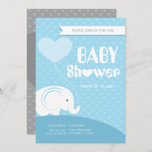 Baby Elephant Baby Shower Einladung für Baby Boy