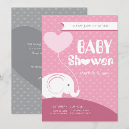 Baby Elephant Baby Shower Einladung für Baby Girl