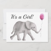 Baby Elephant Baby Shower Einladung, Pink & Gray Einladung (Rückseite)