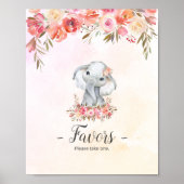 Baby Elephant Baby Shower Favoriten Poster (Vorne)