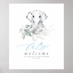 Baby Elephant Baby Shower Oh Junge Willkommenspend Poster