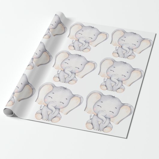 Baby Elephant Baby Showpapier Geschenkpapier (Ungerollt)