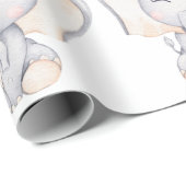 Baby Elephant Baby Showpapier Geschenkpapier (Rolleneckpunkt)