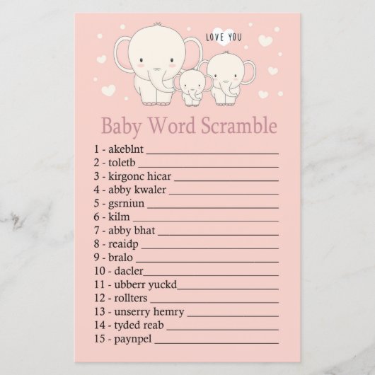 Baby Elephant Baby Wortspiel (Vorderseite)
