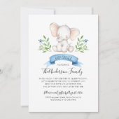 Baby Elephant Babydusche per Mail lange Entfernung Einladung (Vorderseite)