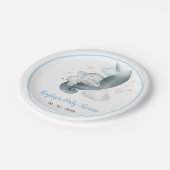 Baby Elephant Babydusche (Schlaftraum) Pappteller (Schrägansicht)