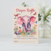 Baby Elephant Babydusche Windelwanne Begleitkarte (Stehend Vorderseite)