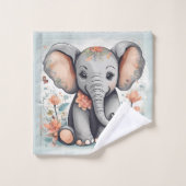 Baby Elephant Badhandtuch Set (Waschlappen)