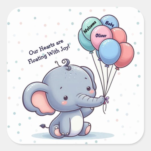 Baby Elephant Balloon Sticker (Vorderseite)