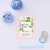 Baby Elephant BAPTISM Bautizo Bautismo Einladungen Flyer (Einzeln)