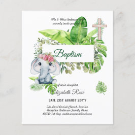 Baby Elephant BAPTISM Bautizo Bautismo Einladungen Flyer