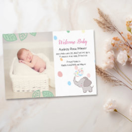 Baby Elephant Birth Ankündigung