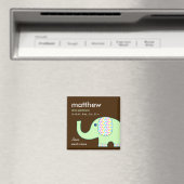Baby Elephant Birth Announcement Magnet (In Situ (Geschirrspüler))
