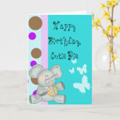 Baby Elephant Birthday Karte (Gelbe Blume)