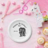 Baby Elephant Birthday Pappteller (Party)