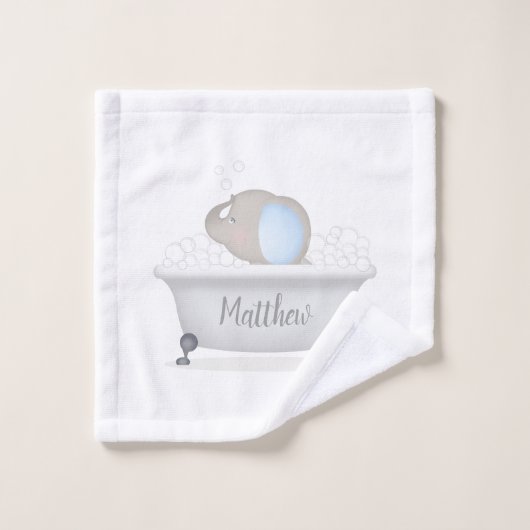 Baby Elephant-Blase-Bad Badhandtuch Set (Waschlappen)