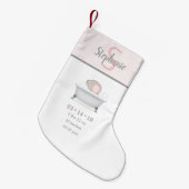 Baby Elephant Blase Bath Ankündigung Kleiner Weihnachtsstrumpf (Vorderansicht (hängend))