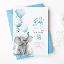 Baby Elephant Blue and Gray Niedlich Boy Baby Show