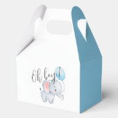 Baby Elephant & Blue Balloon Baby Dusche Geschenkschachtel (Rückseite)