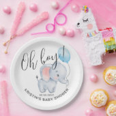 Baby Elephant & Blue Balloon Baby Dusche Pappteller (Party)