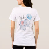 Baby Elephant & Blue Balloon Baby Dusche Tri-Blend Shirt (Rückseite)