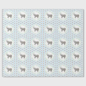 Baby Elephant Blue Birthday Geschenkpapier (Flach)