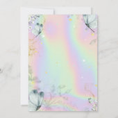 Baby Elephant Blue Butterflies Holographic Einladung (Rückseite)