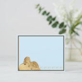 Baby Elephant Blue Gold Dankeskarte (Stehend Vorderseite)