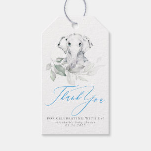 Baby Elephant Blue Sage Baby Dusche Vielen Dank Geschenkanhänger