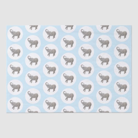 Baby Elephant Blue Seidenpapier (Vorderseite)