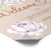 Baby Elephant & Blume Baby Dusche Willkommen Poster (Ecke)