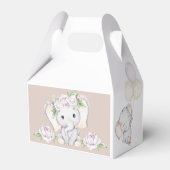 Baby Elephant & Blume Wasserfarbe Kinderdusche Geschenkschachtel (Rückseite)