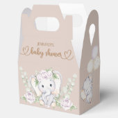 Baby Elephant & Blume Watercolor Babydusche Fav Geschenkschachtel (Geöffnet)