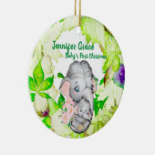 Baby Elephant Botanical Custom Foto 1. Weihnachten Keramik Ornament (Rechts)
